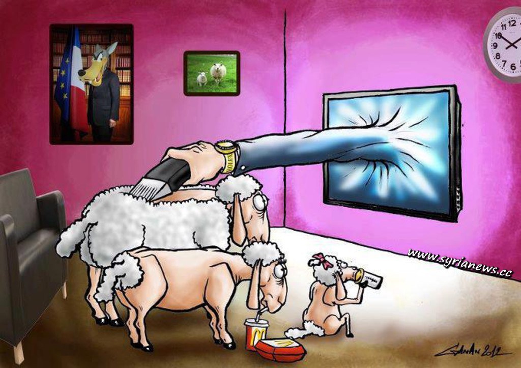 A typical western family following mainstream media