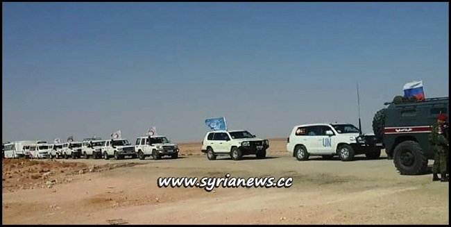 Humanitarian Aid Convoy for Syrian Displaced Refugess in Rukban Refugees Camp